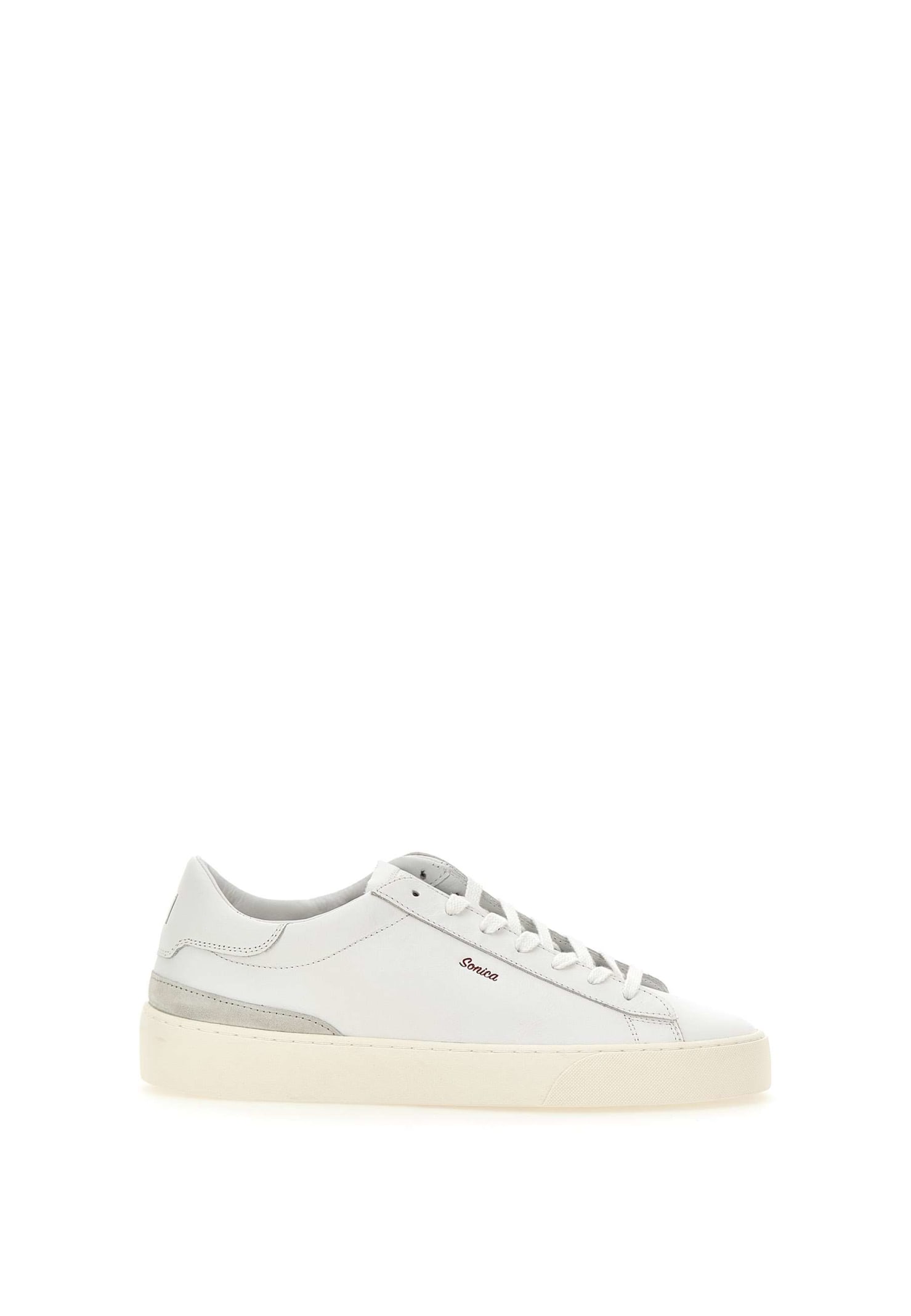 Shop Date Sonica Calf Leather Sneakers In White