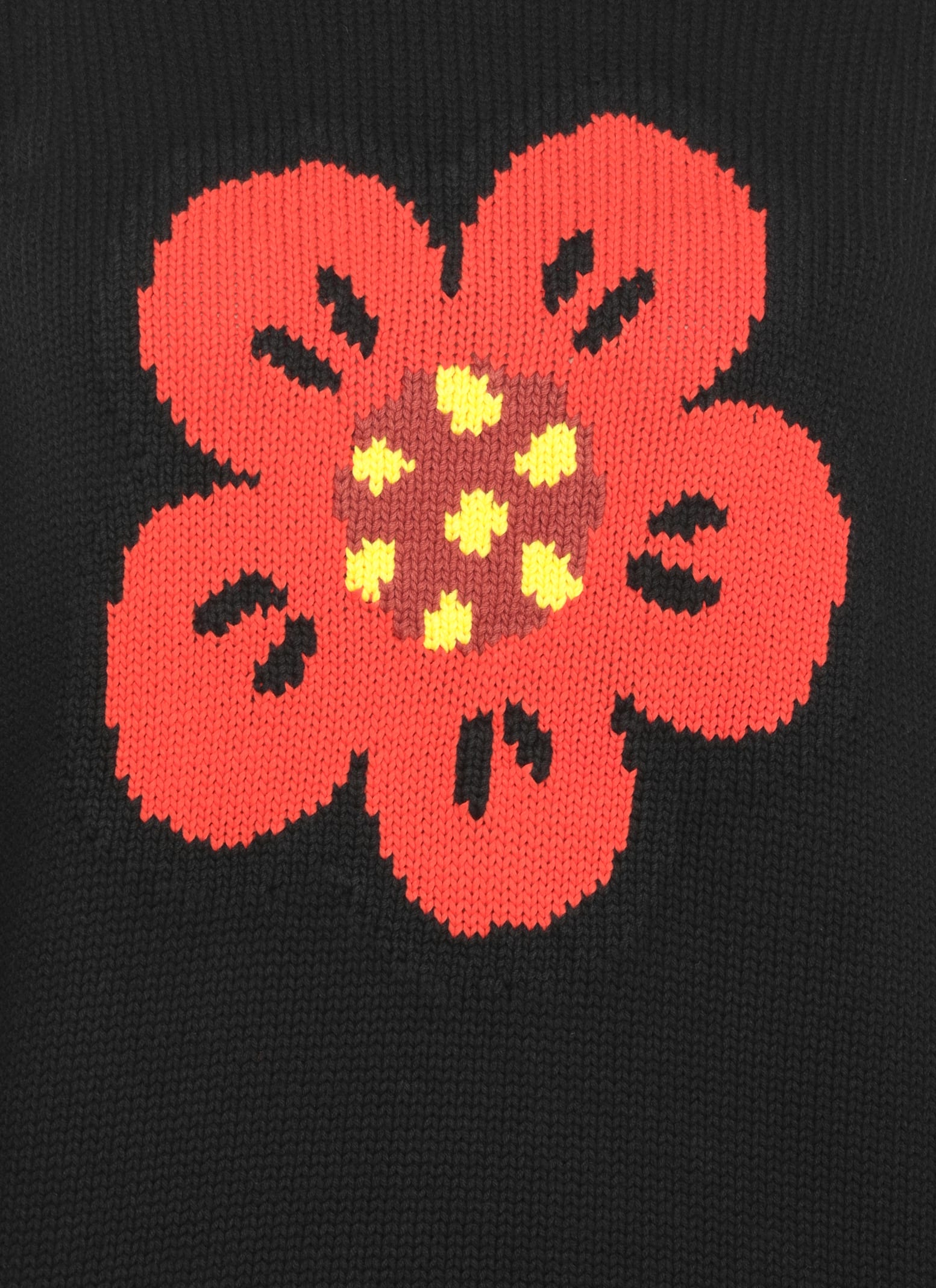 Kenzo Boke Flower Logo Sweater With Elastic Ribbed Trims In Black