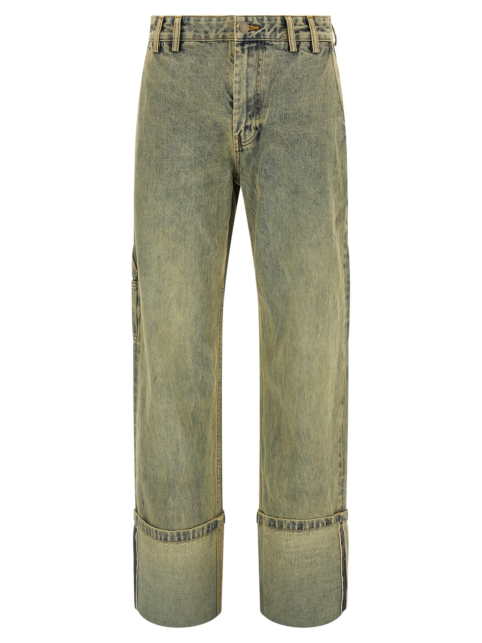 Entire Studios Cuff Surface Wave Jeans Yellow In Multi