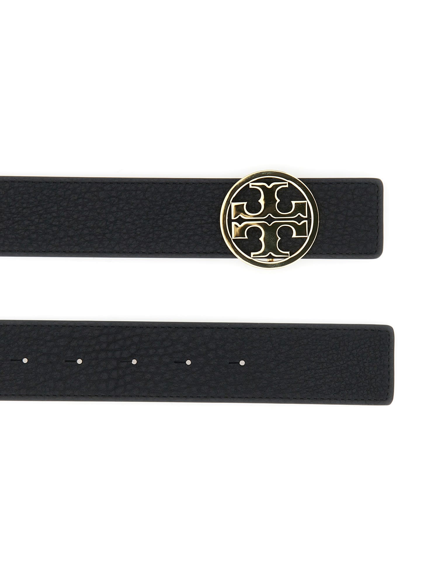 Shop Tory Burch Belt With Logo Buckle In Black