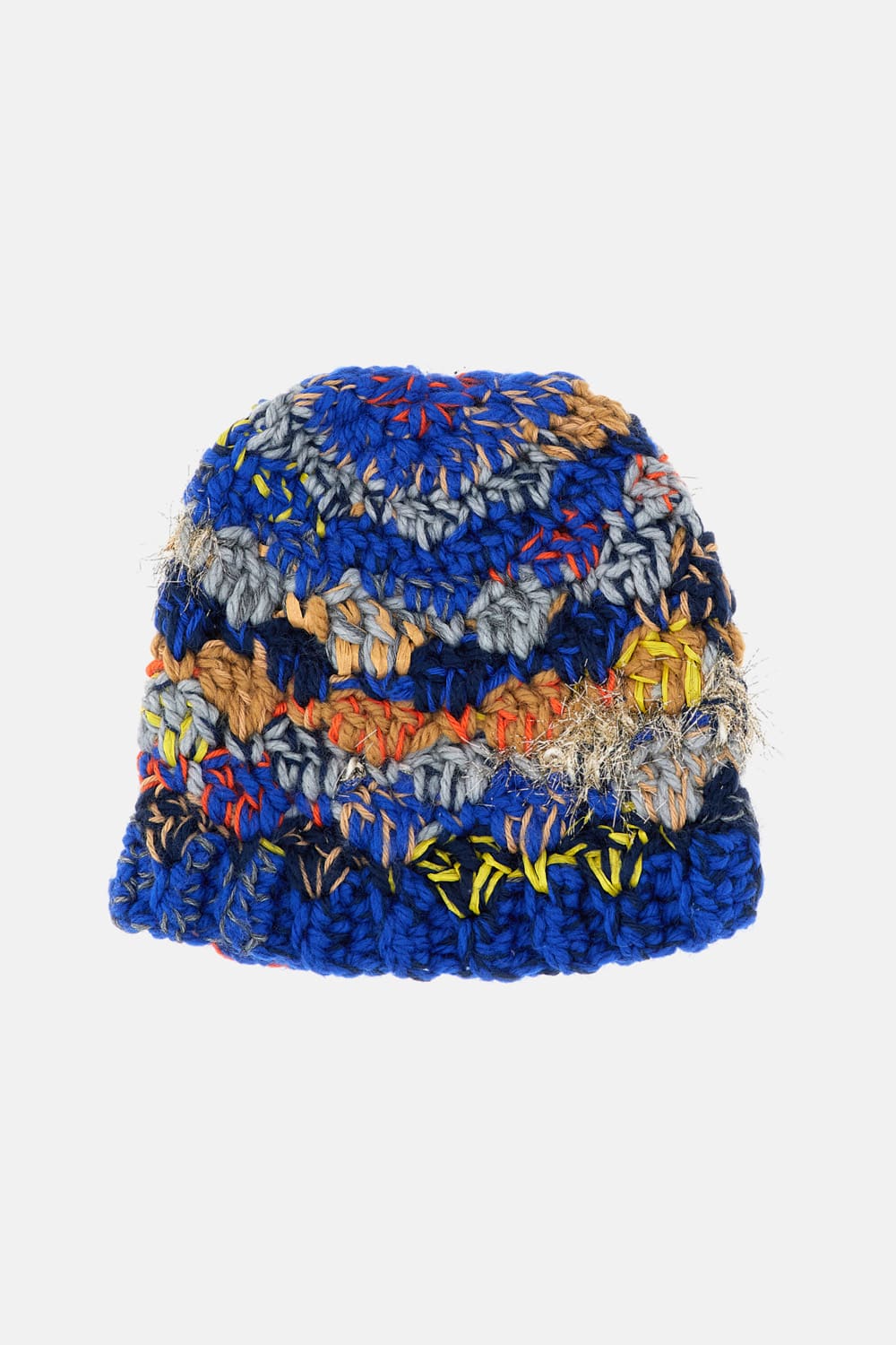 Exquisite J Striped Wool Beanie In Blue