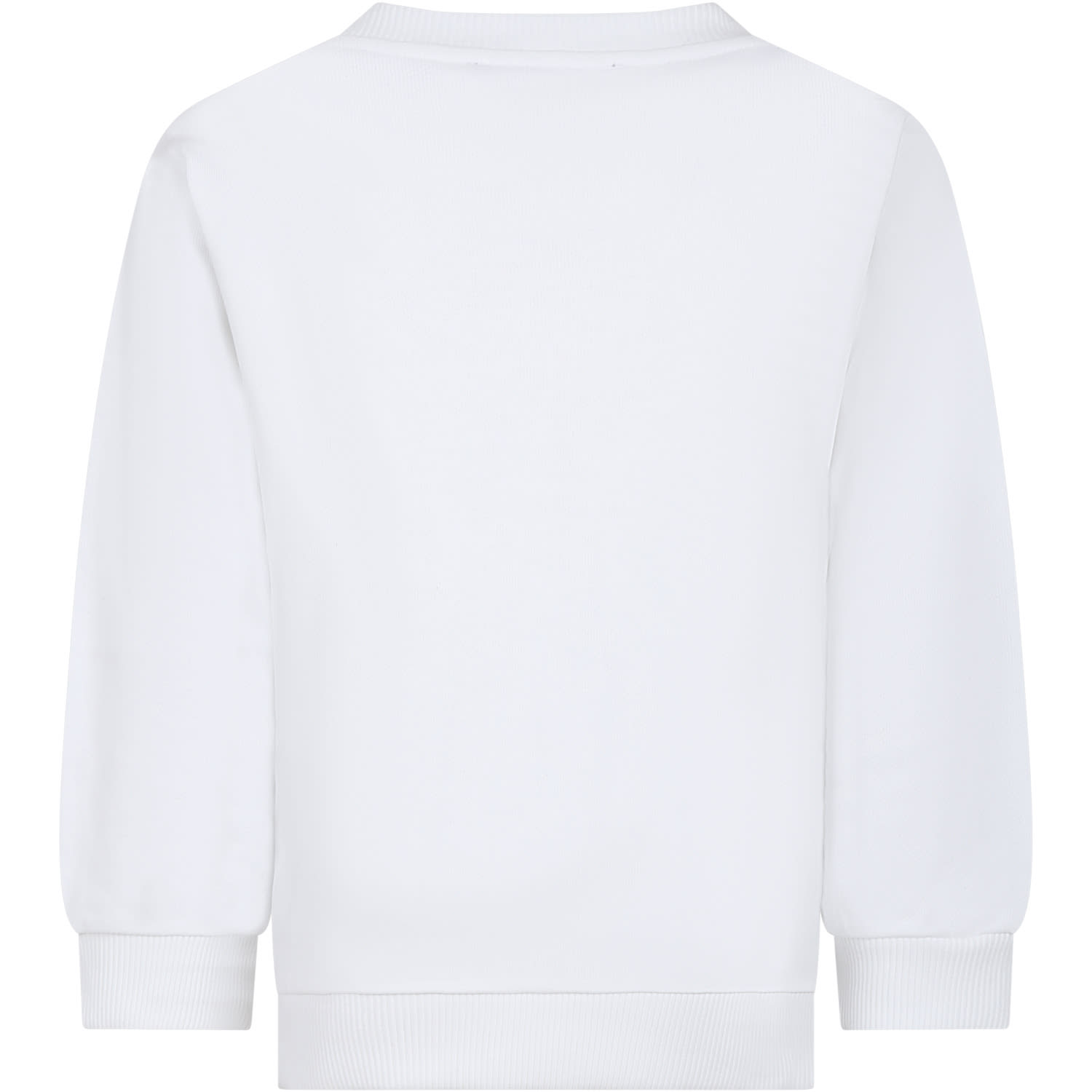 Shop Balmain White Sweatshirt For Kids With Logo