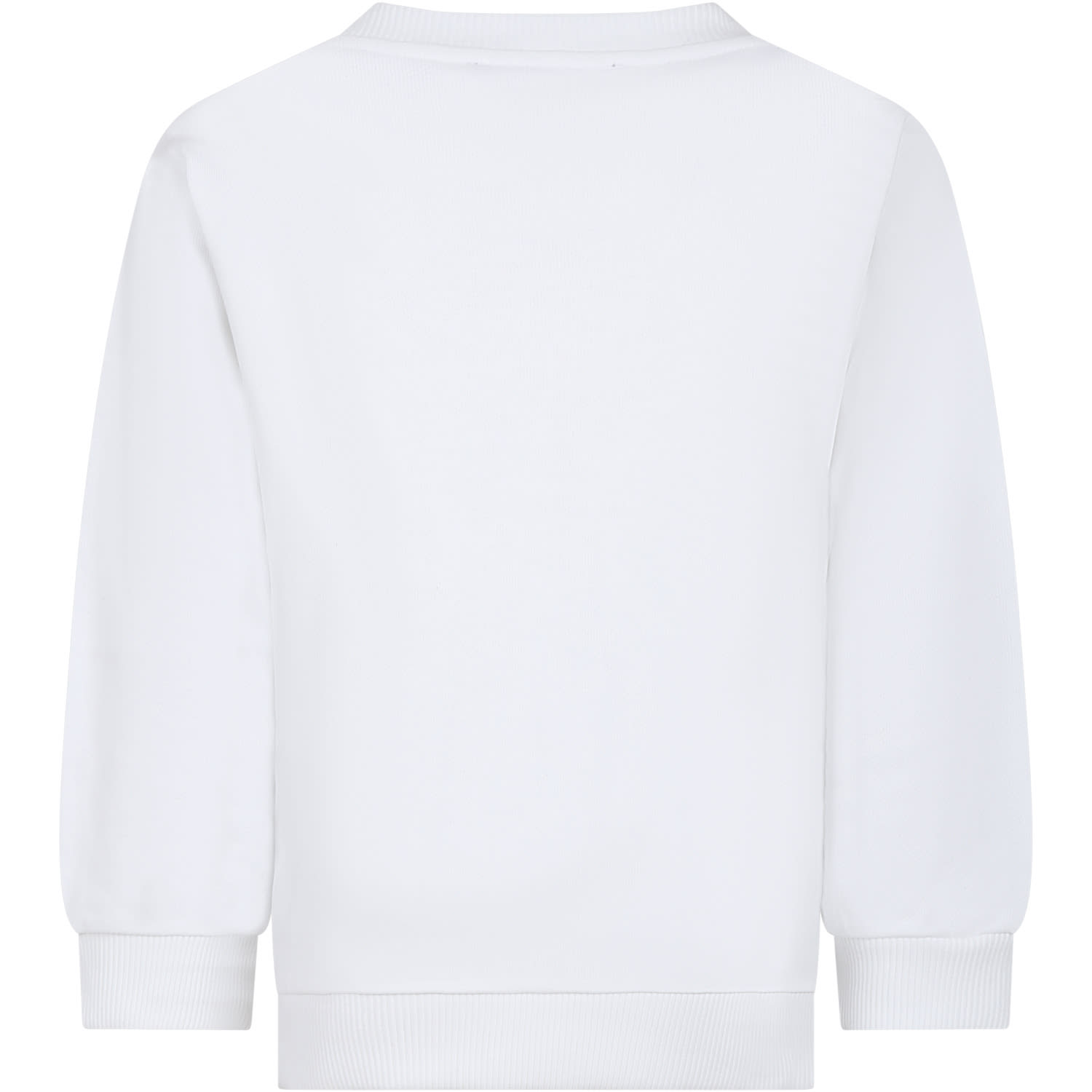 Balmain White Sweatshirt For Girl With Logo In White