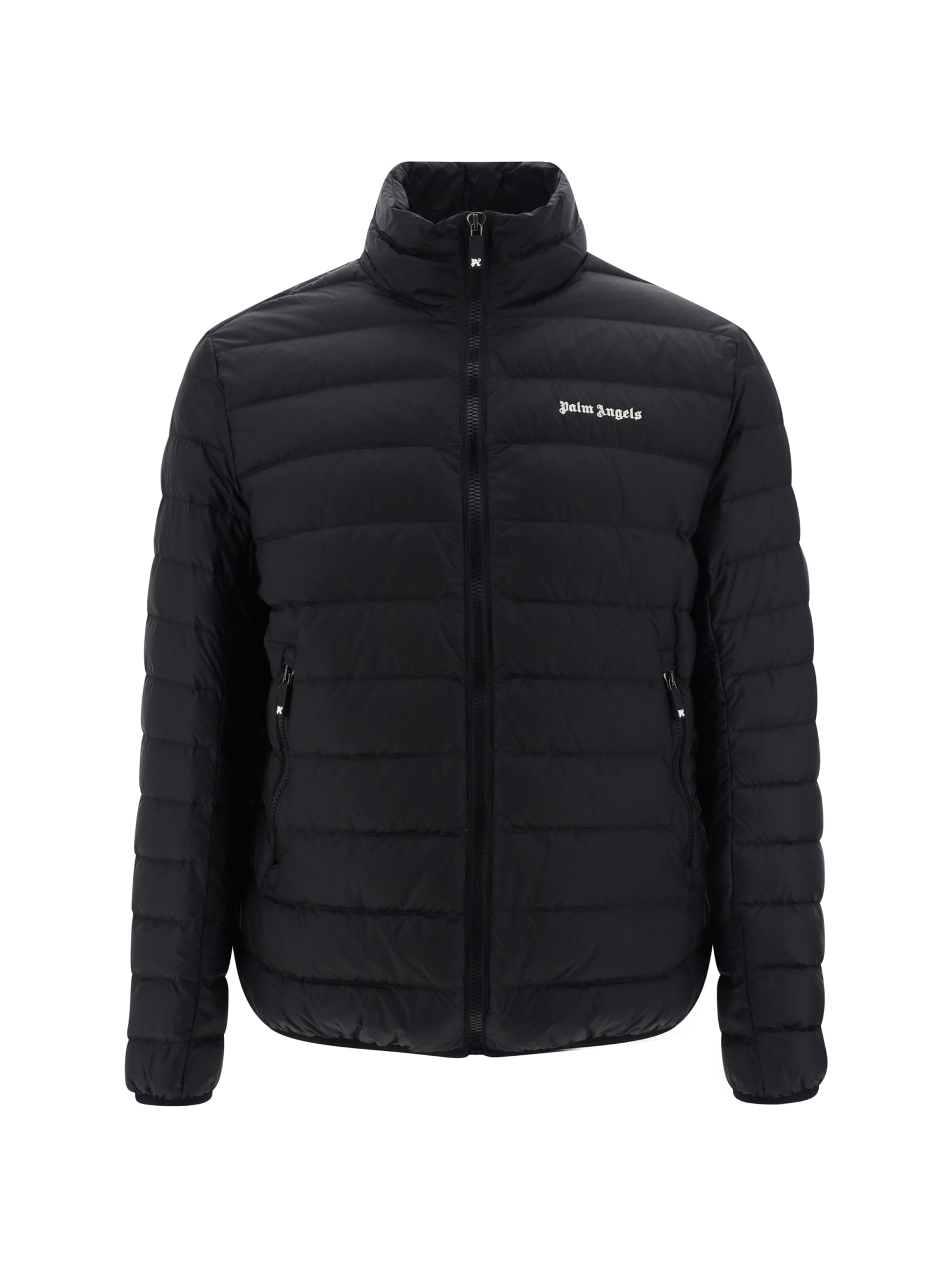 Palm Angels Down Jacket In Black Off White