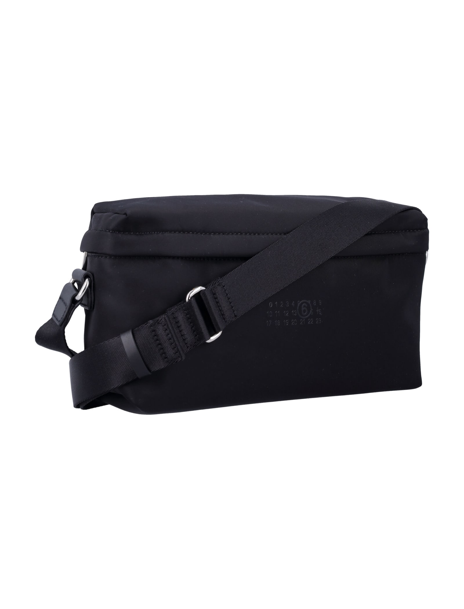 Shop Mm6 Maison Margiela Nylon Crossbody Bag In Black