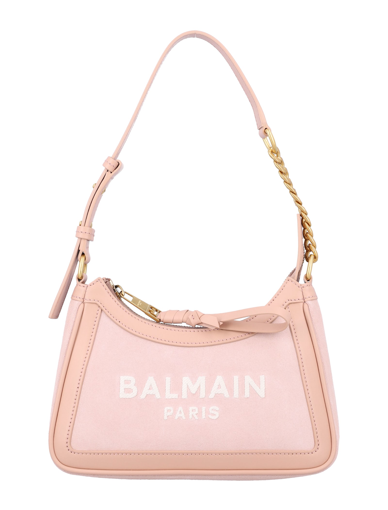 BALMAIN B-ARMY SHOULDER BAG-SUEDE LEATHER&LOGO