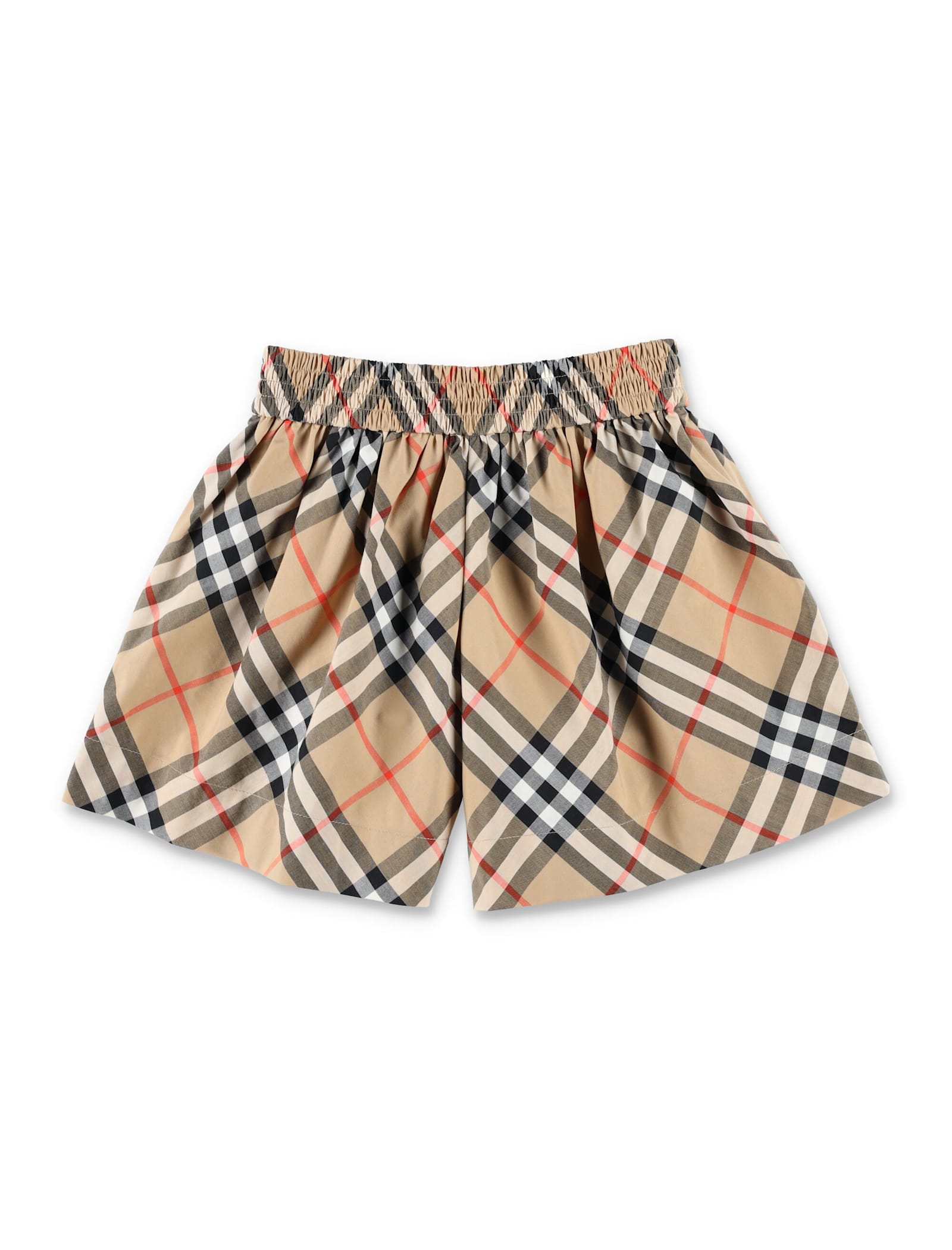Burberry Kid -  Check Cotton Poplin Shorts In Brown