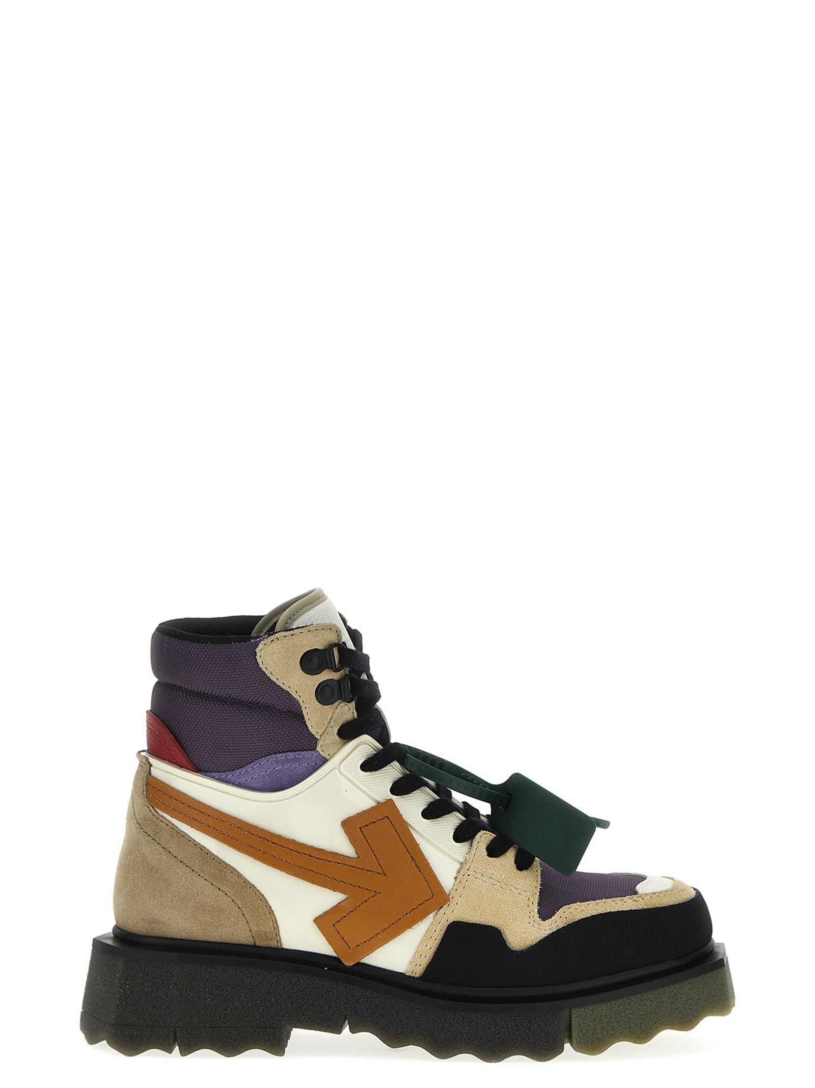 Off-white Hiking Sponge Sneakerboot Lacing Boots In Sand/purple