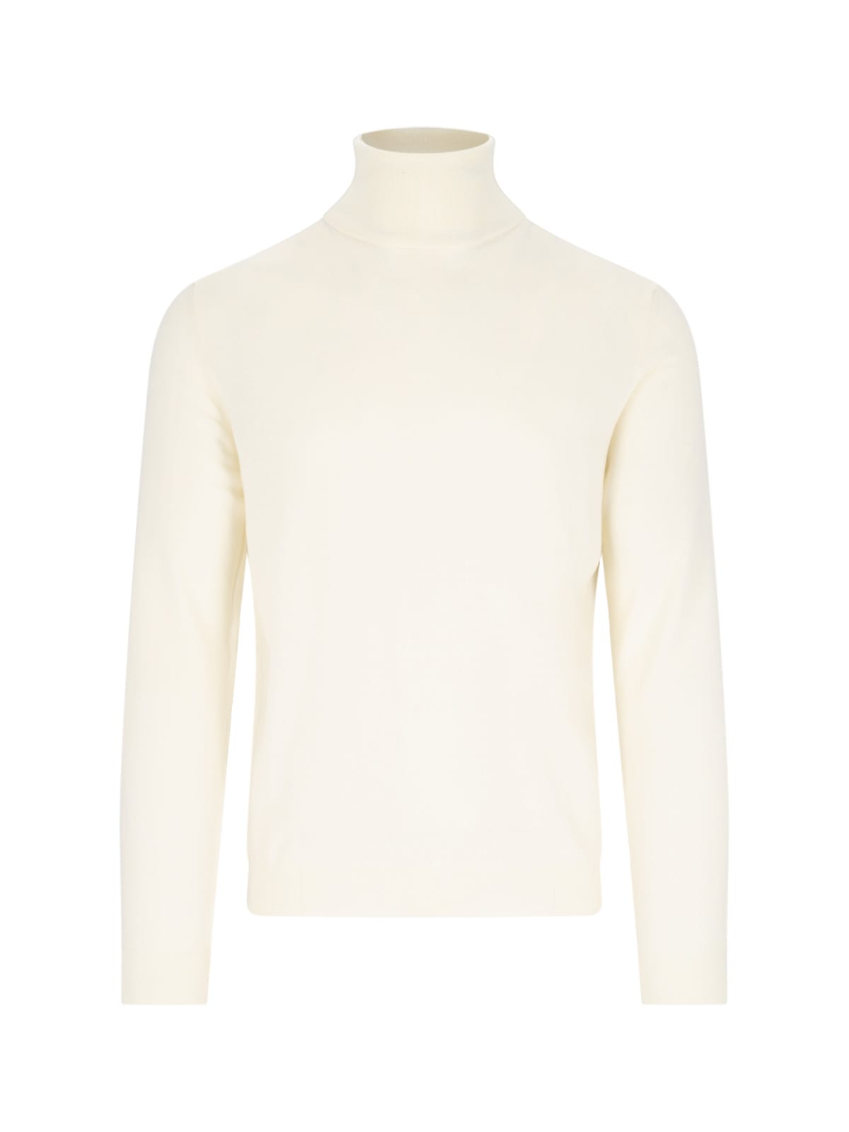 Shop Zanone Classic Turtleneck In Crema