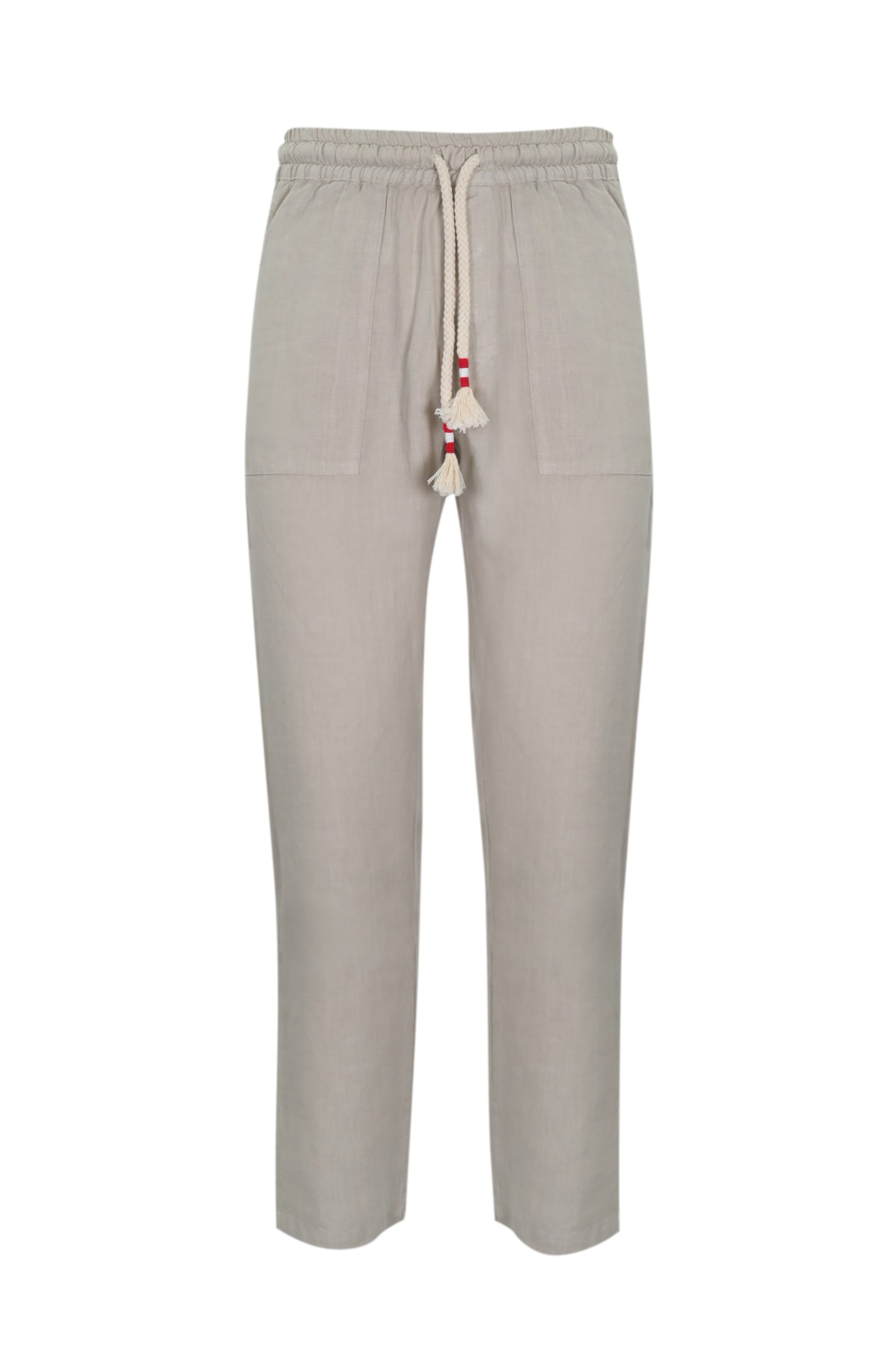 Shop Mc2 Saint Barth Calais Linen Trousers In Cream