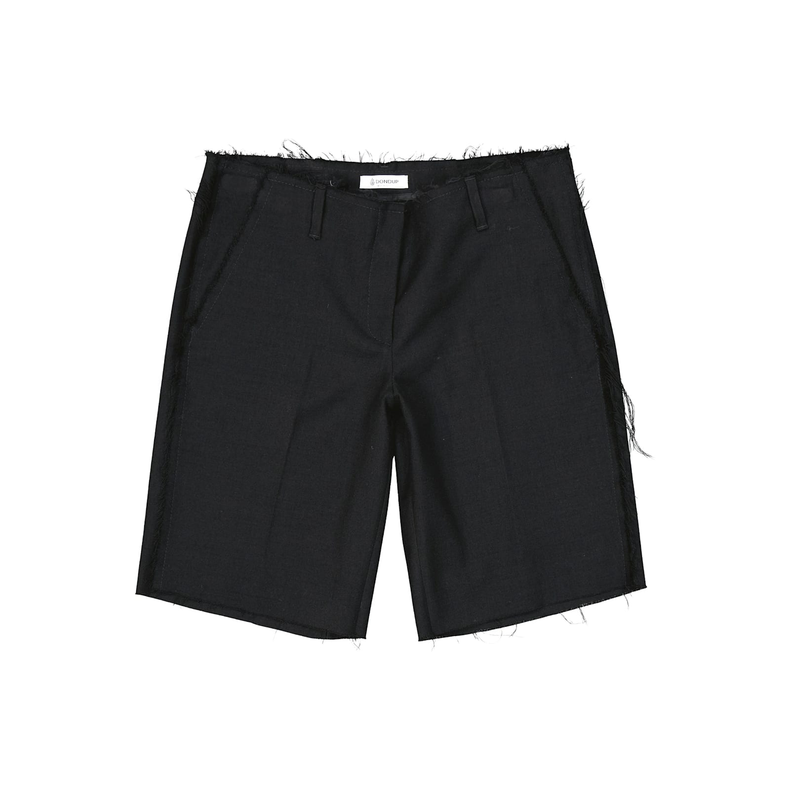 Shop Dondup Virgin Wool Shorts In Black