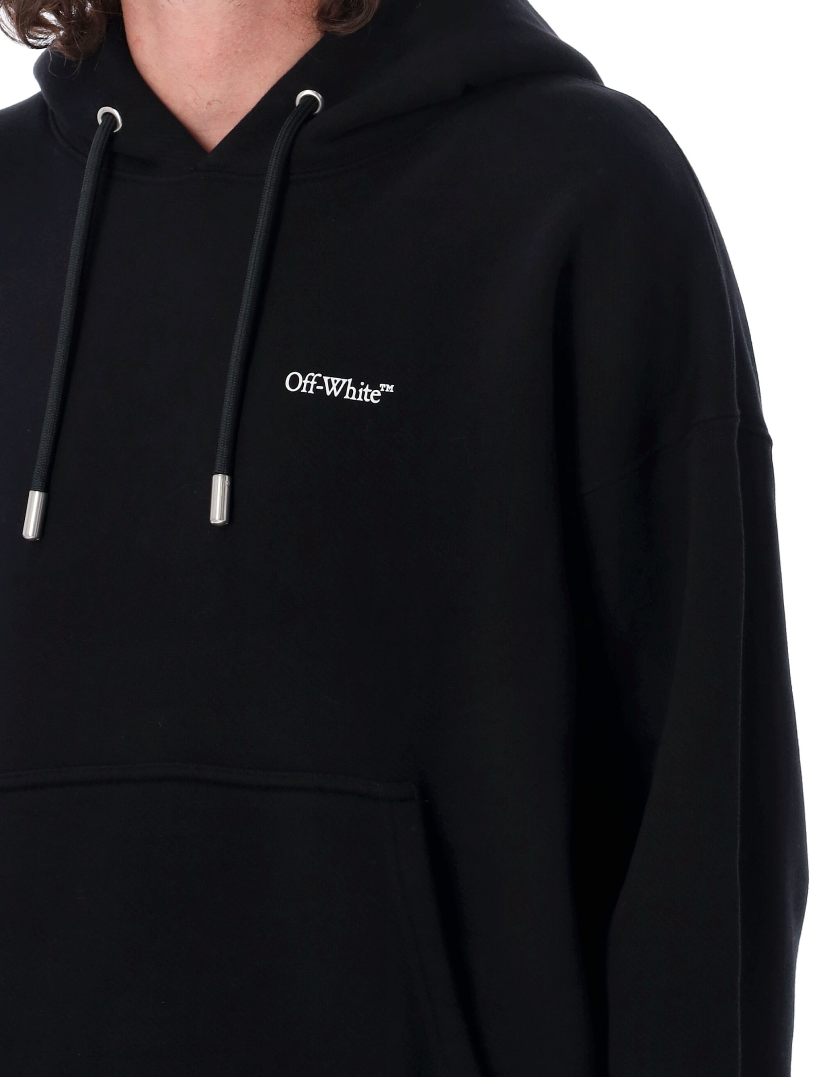 Shop Off-white Windy Arrow Skate Hoodie In Black White