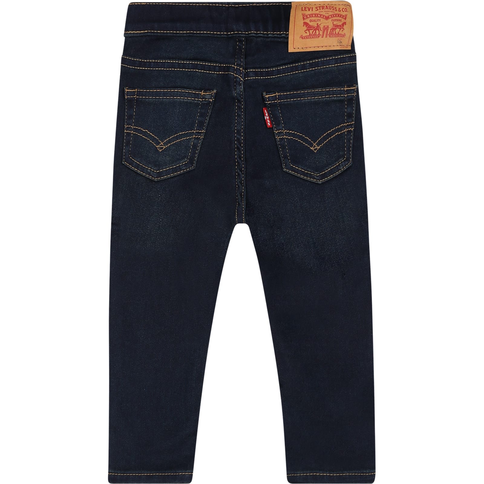 Shop Levi's Blue Jeans For Baby Boy With Patch Logo In Denim