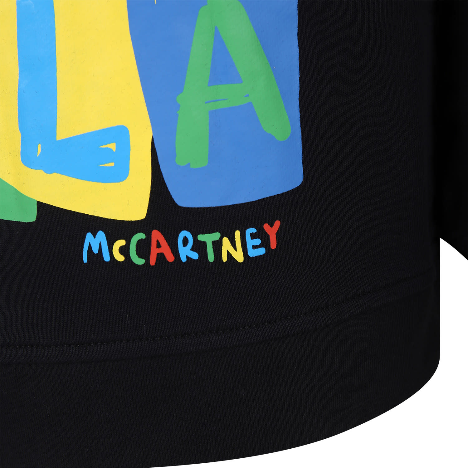 Shop Stella Mccartney Black Sweatshirt For Boy With Multicolor Print