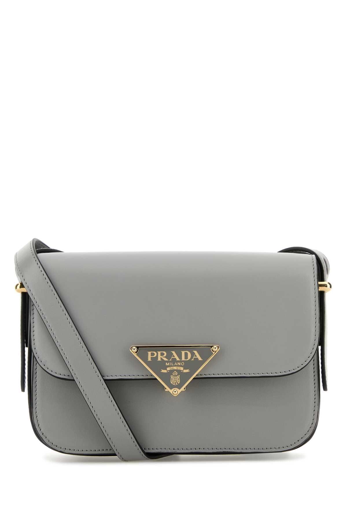 PRADA GREY LEATHER CROSSBODY BAG 