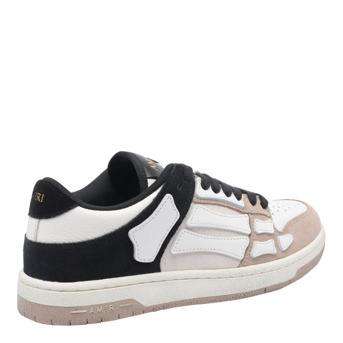Amiri Skel Top Low Panelled Suede Sneakers In Brown