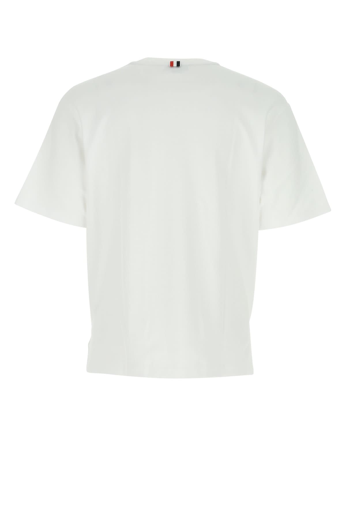 Shop Thom Browne Oversized Short Sleeve Pocket In White