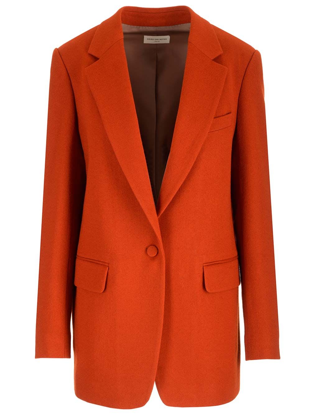 Shop Dries Van Noten Wool Crepe Blazer In Red