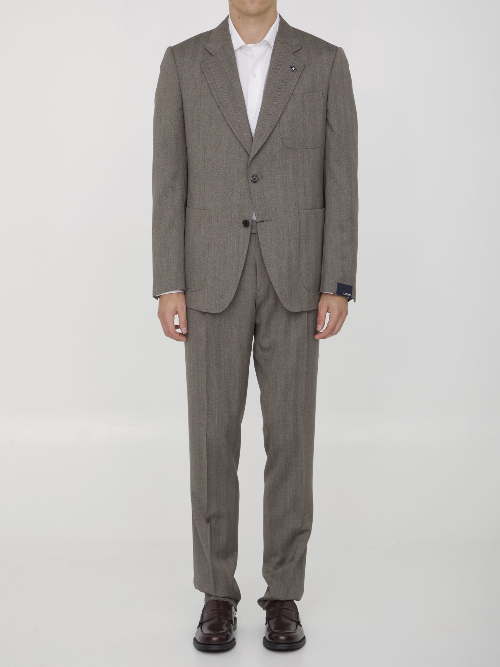 Lardini Dove-colored Wool Two-piece Suit