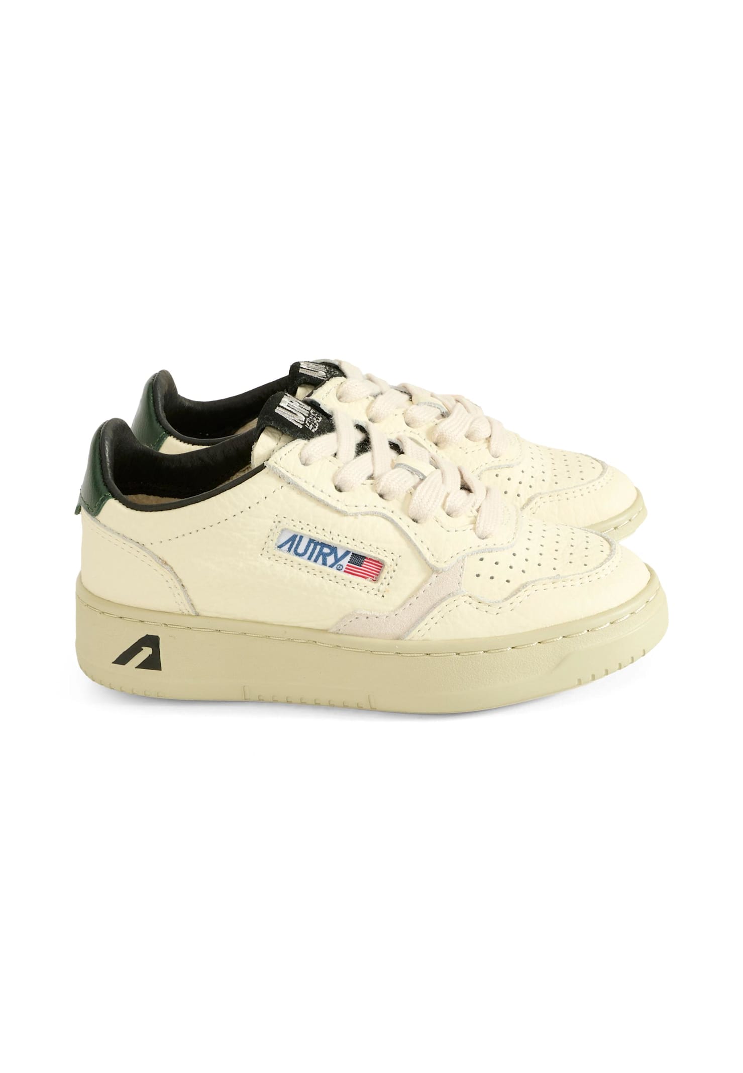 Autry Ivory Sneakers For Kids With Logo In White