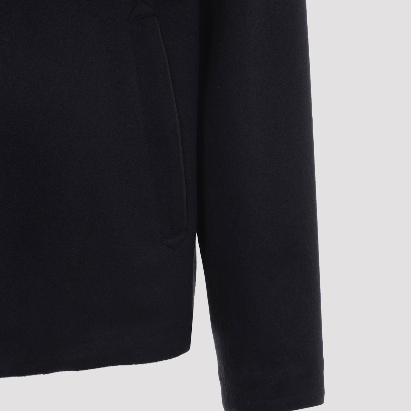 Canali Coach Jacket With Colar Shirling In Black