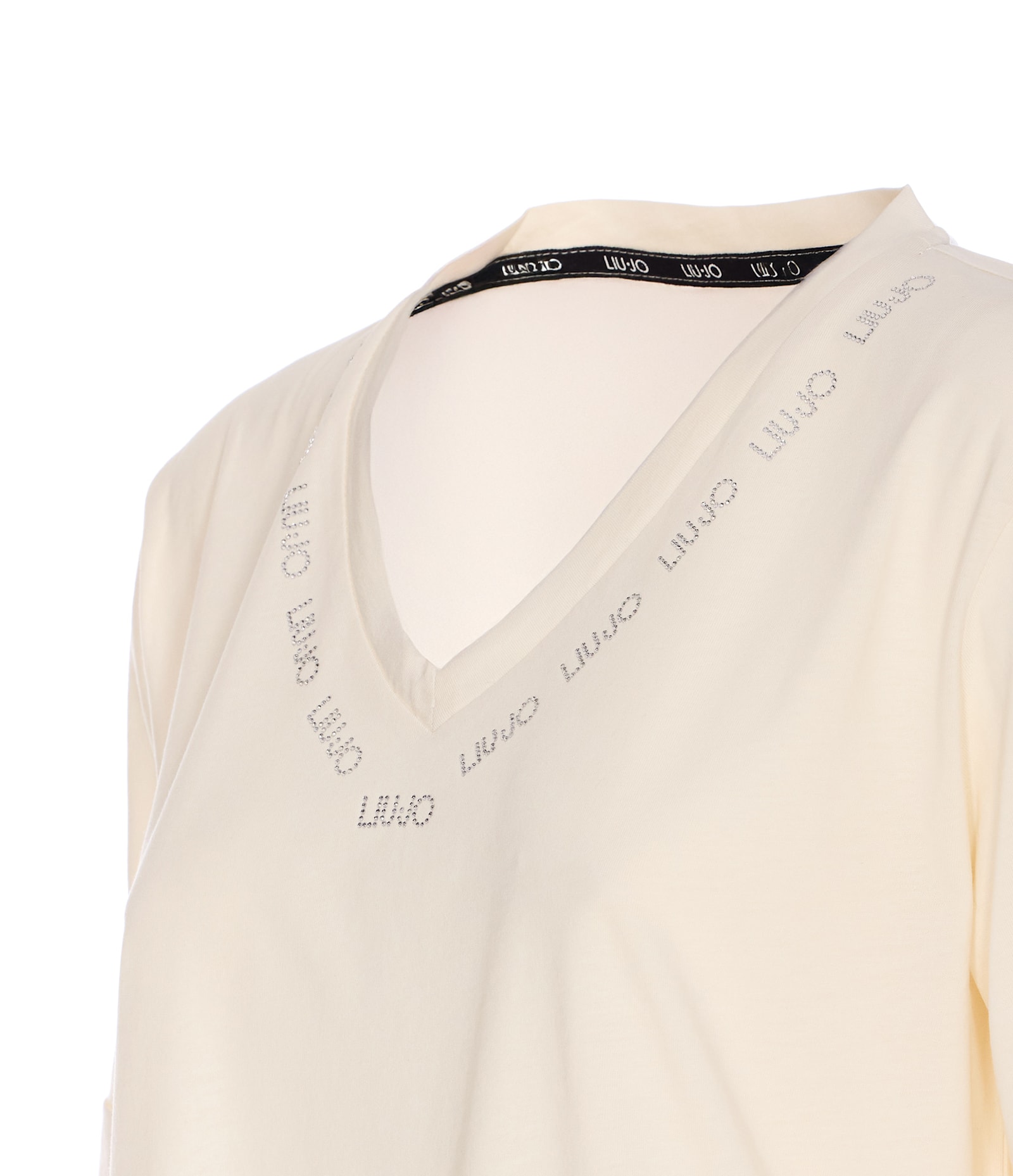 Liu •jo V-neck Short Sleeves T-shirt In White