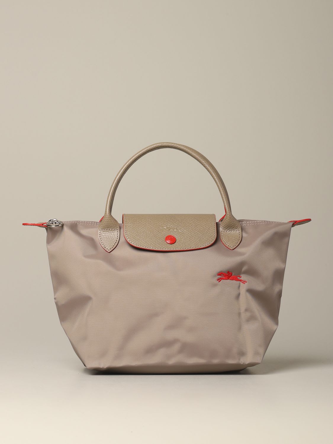 Click to view more detailed imagery on our partner's website Longchamp Bag In Nylon With Logo In Dove Grey