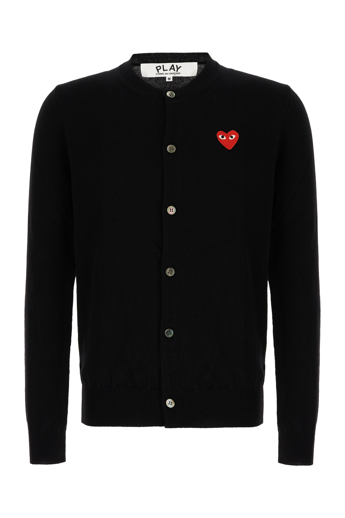 Comme des Garçons Play Black Wool Cardigan