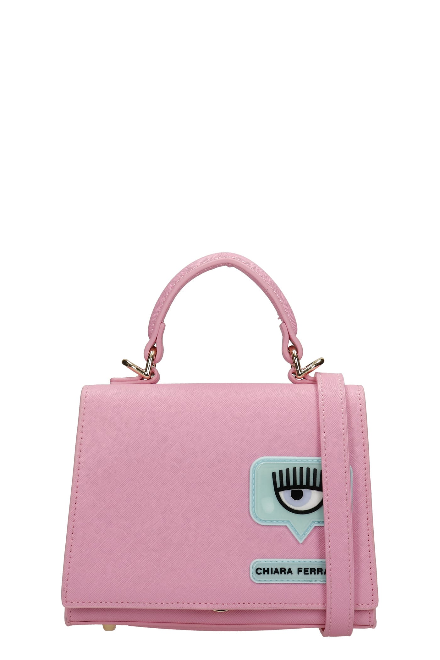 Chiara Ferragni Hand Bag In Rose-pink Faux Leather