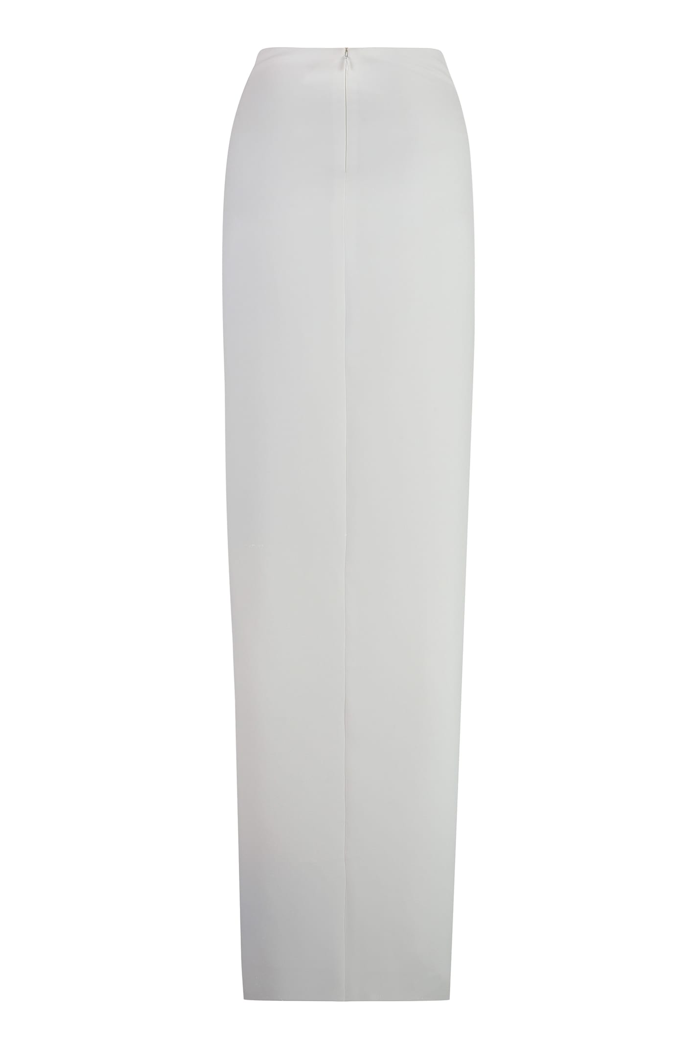 Monot Front Slit Gathered Maxi Length Skirt In White