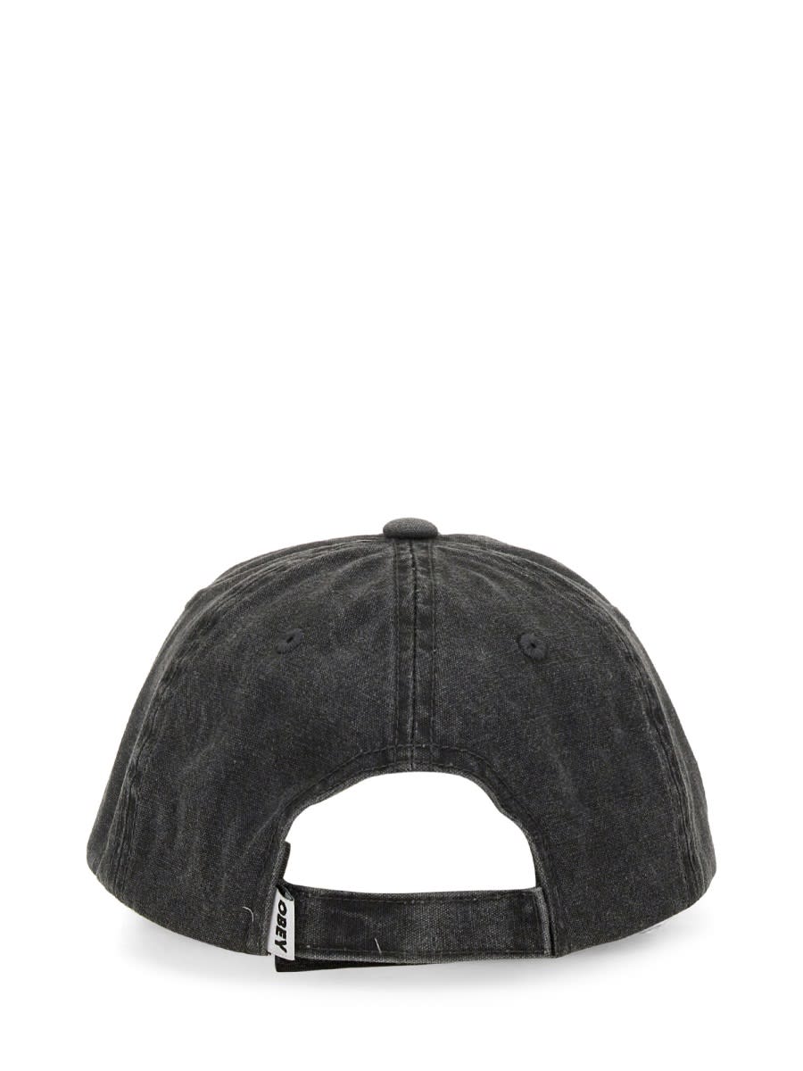 Obey Icon Eyes Pigment 6 Panel Baseball Hat In Black