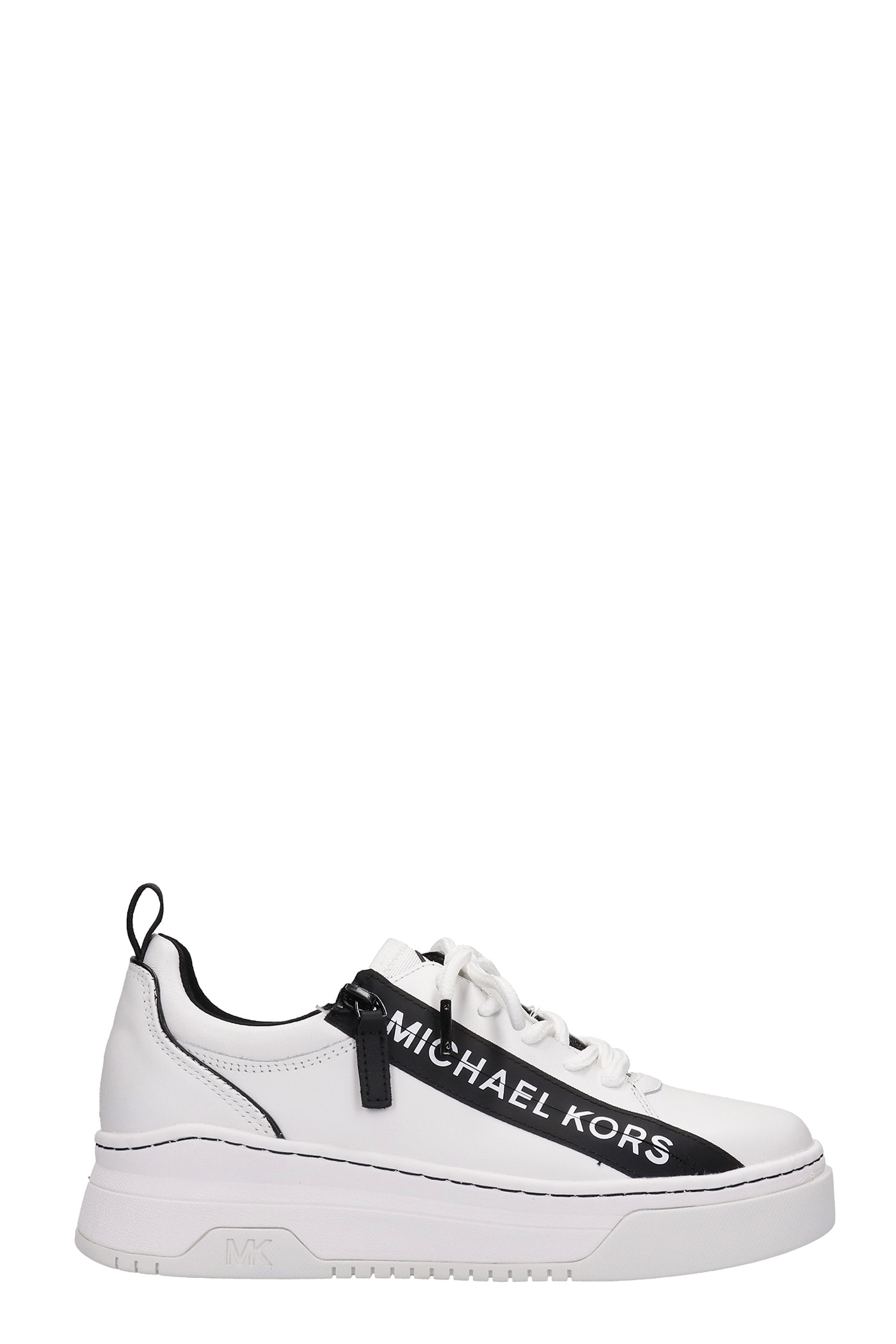 Michael Kors Alex Sneakers In White Leather