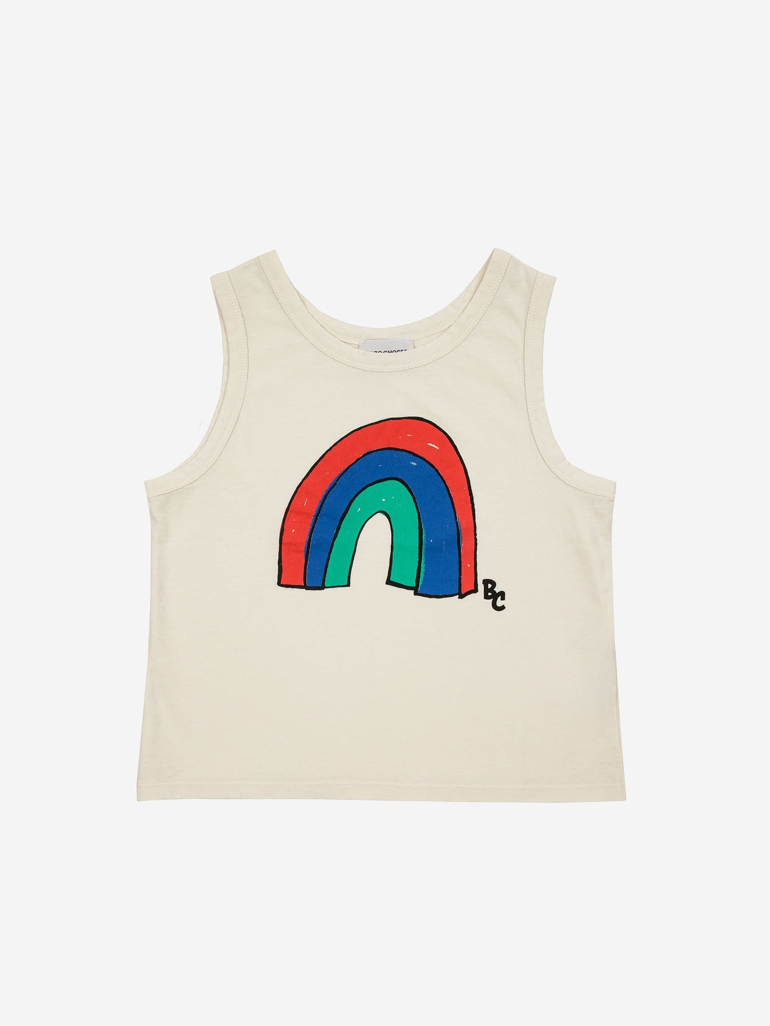 Bobo Choses Ivory Tank Top For Kids With Rainbow
