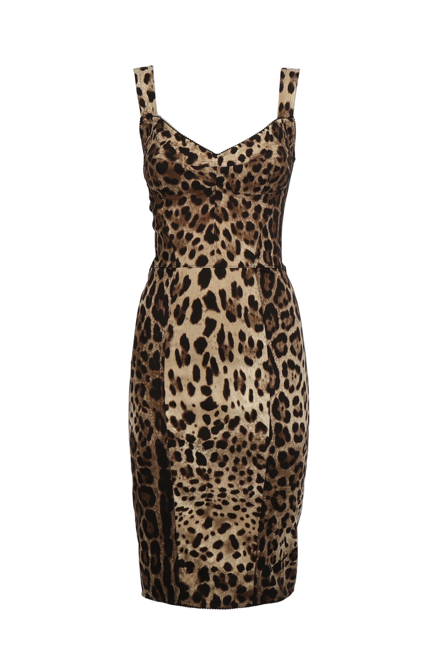 Dolce & Gabbana Corset Dress With Leopard Print In Animal Print