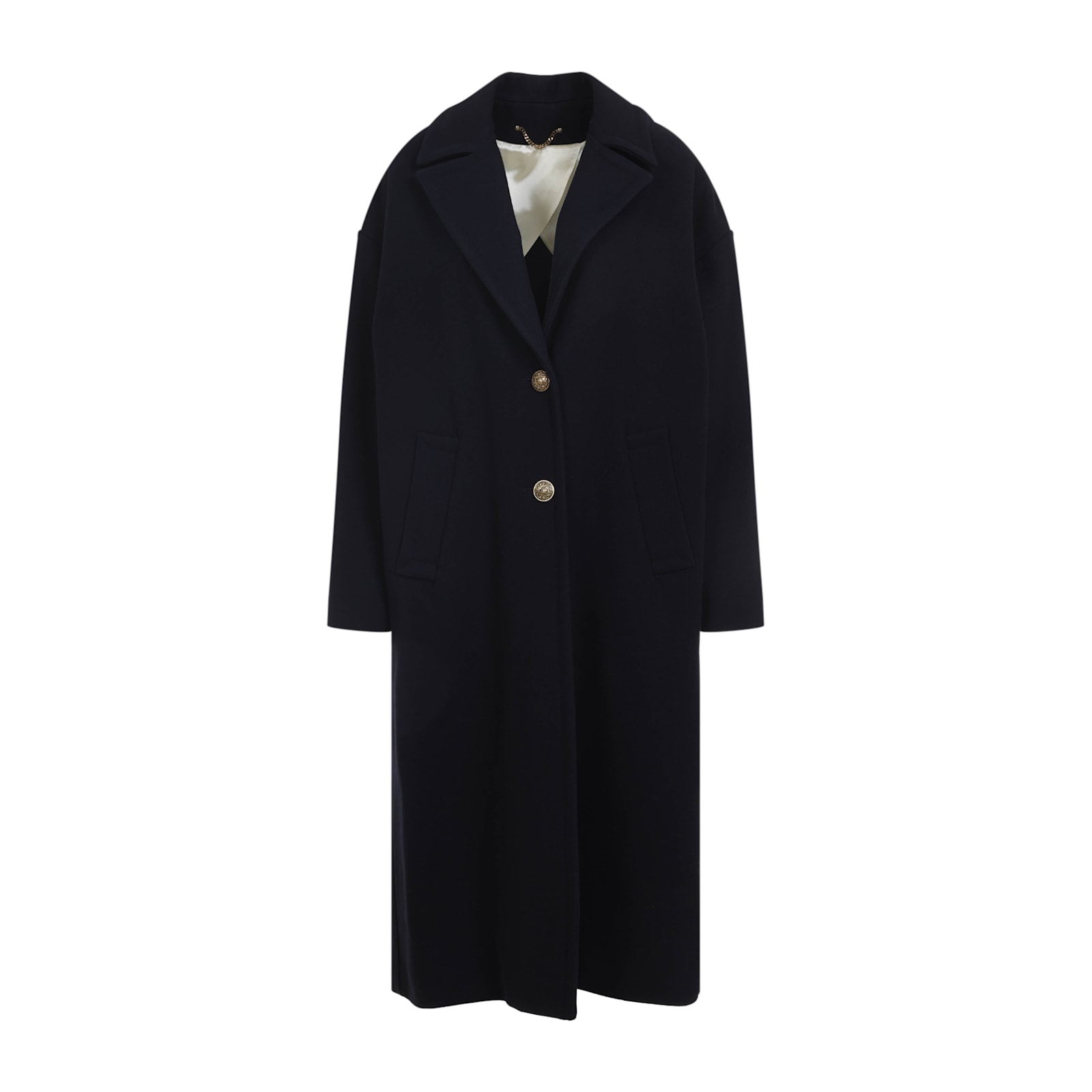 Golden Goose Single-breasted Cocoon Coat In Black