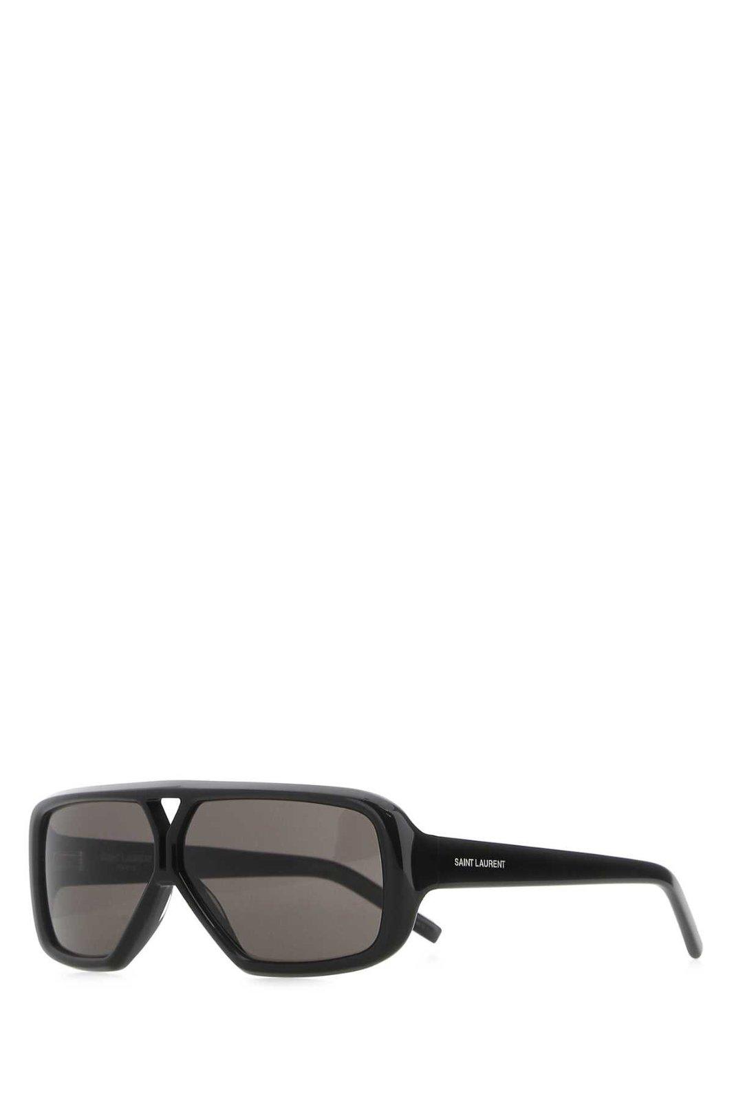 Shop Saint Laurent Sl 569 Y Aviator Sunglasses In Black