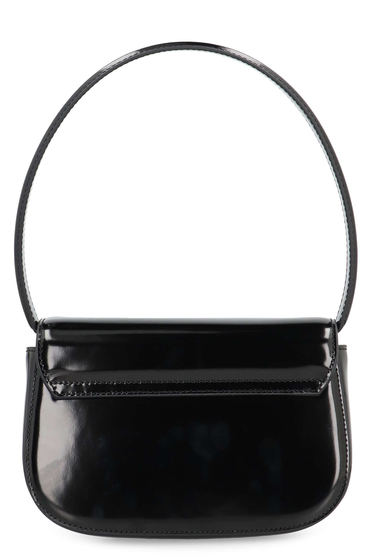 Shop Diesel 1dr Leather Shoulder Bag In Black