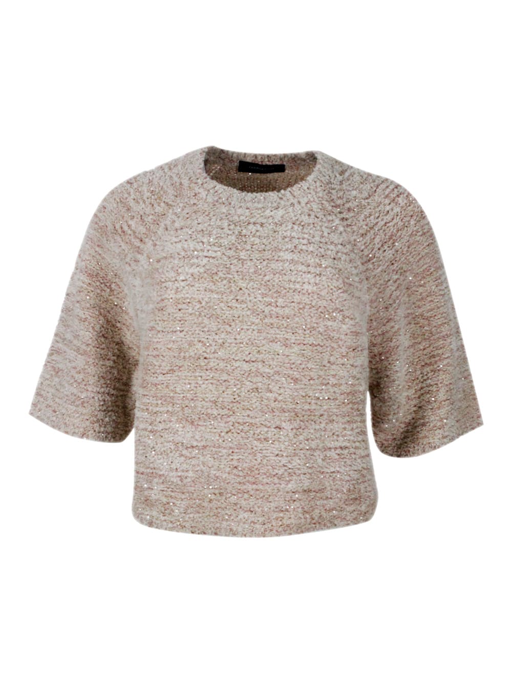 Fabiana Filippi Beige Cotton Knitwear In Pink