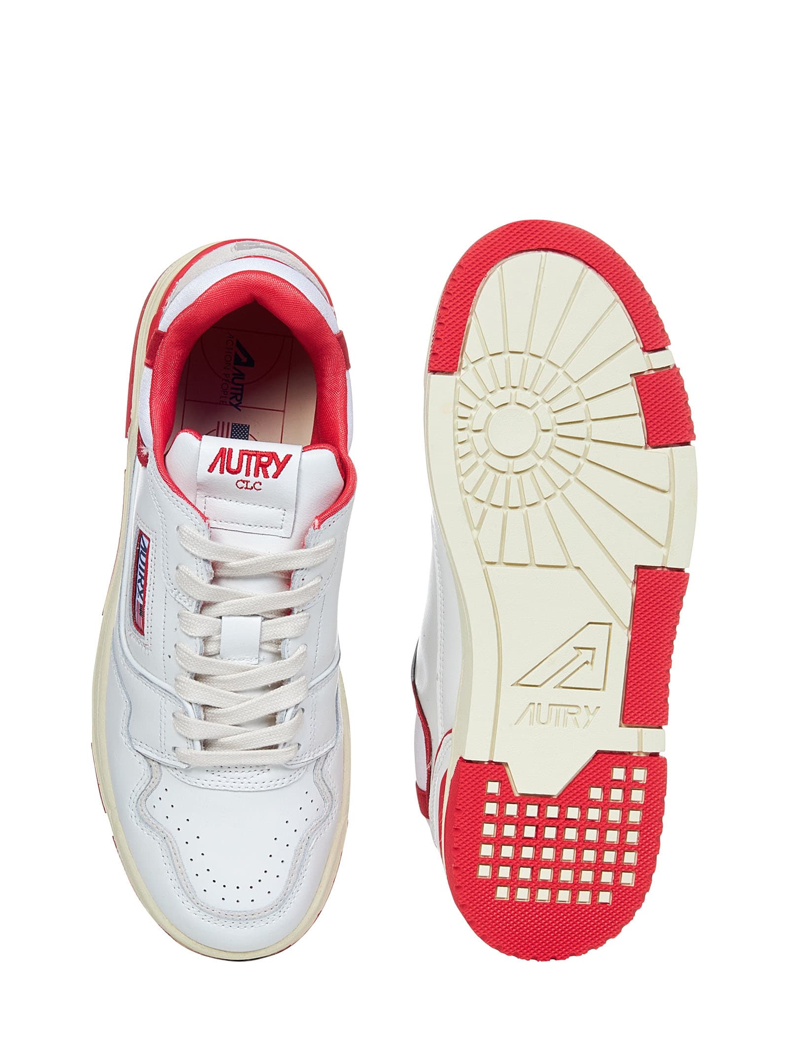 Shop Autry Clc Sneakers In Wht/rd