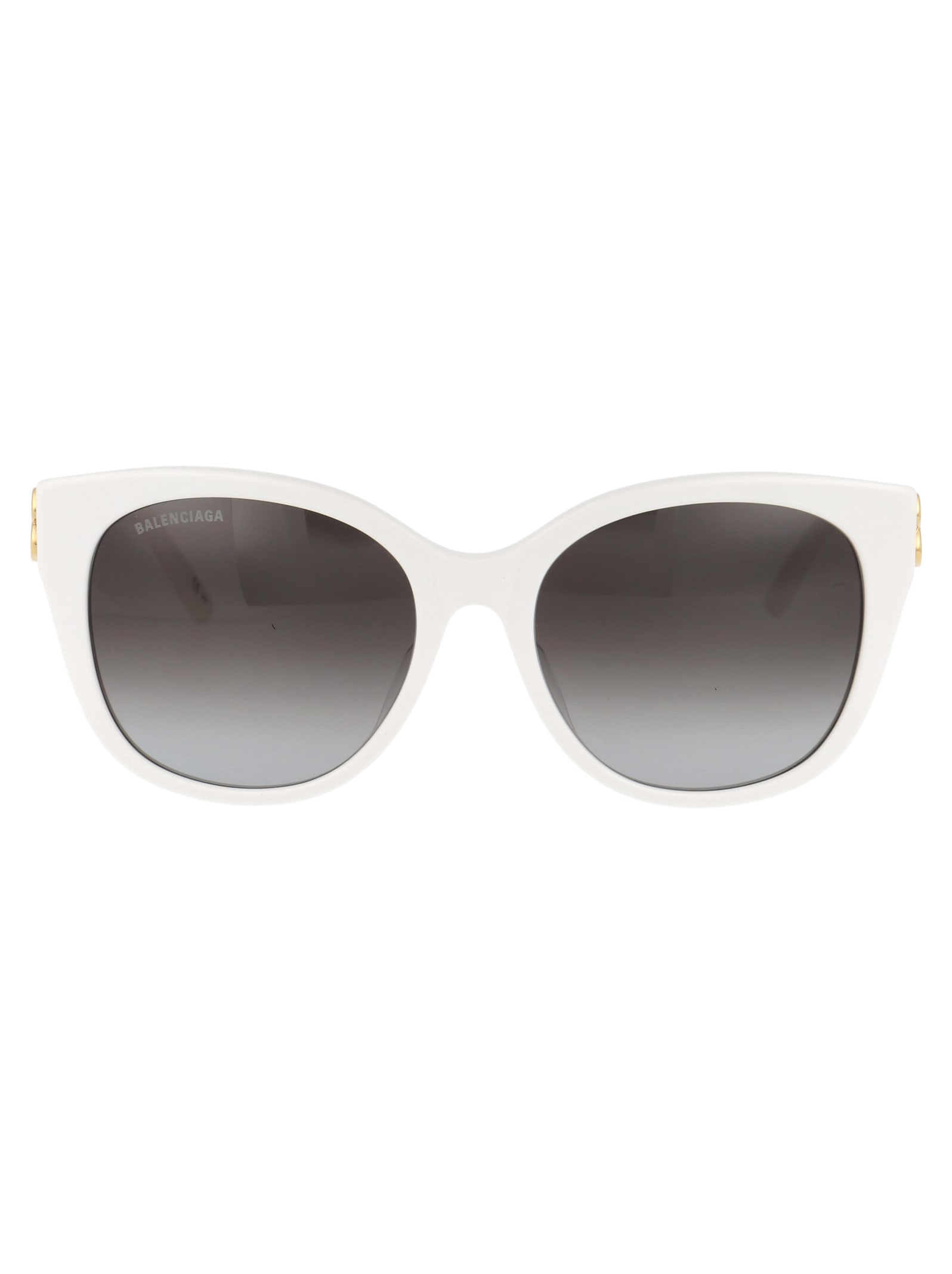 Shop Balenciaga Bb0103sa Sunglasses In 006 White Gold Grey
