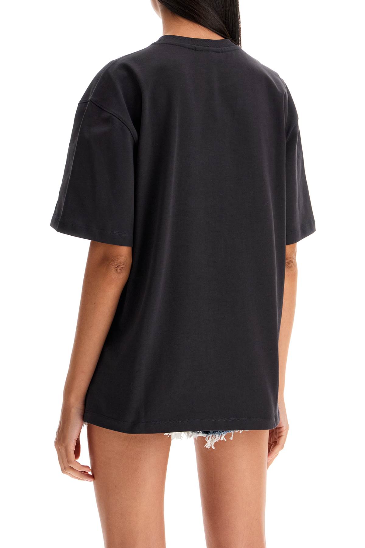 Ganni Embroidered Oversized T In Phantom (grey)