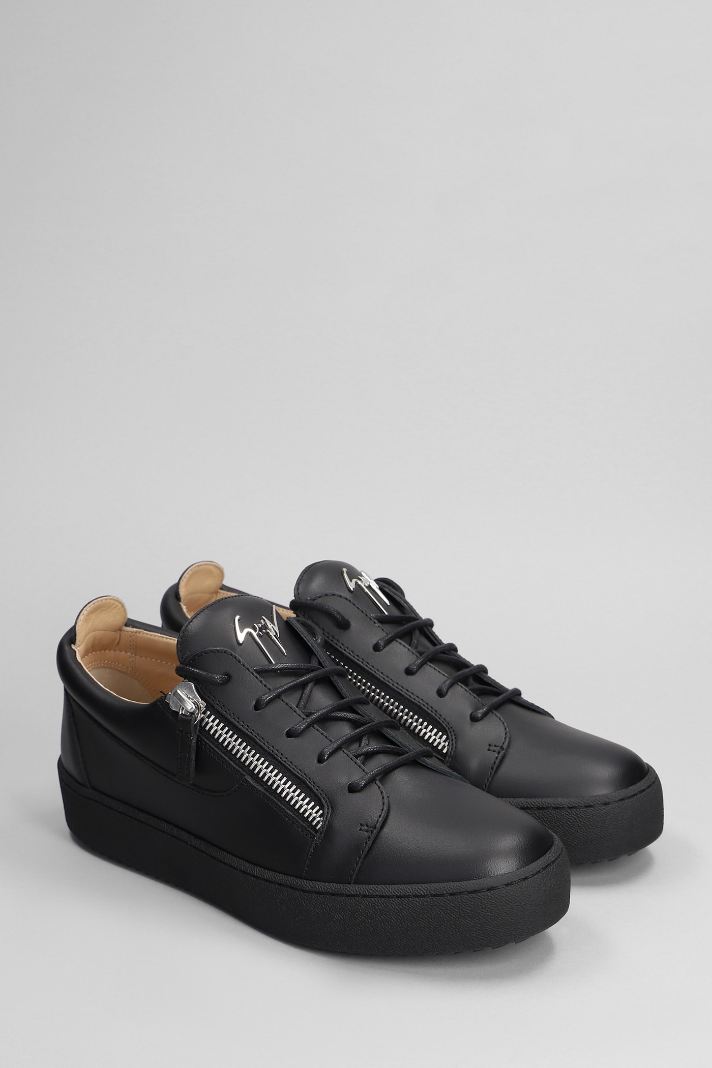 Shop Giuseppe Zanotti Frankie Sneakers In Black Leather