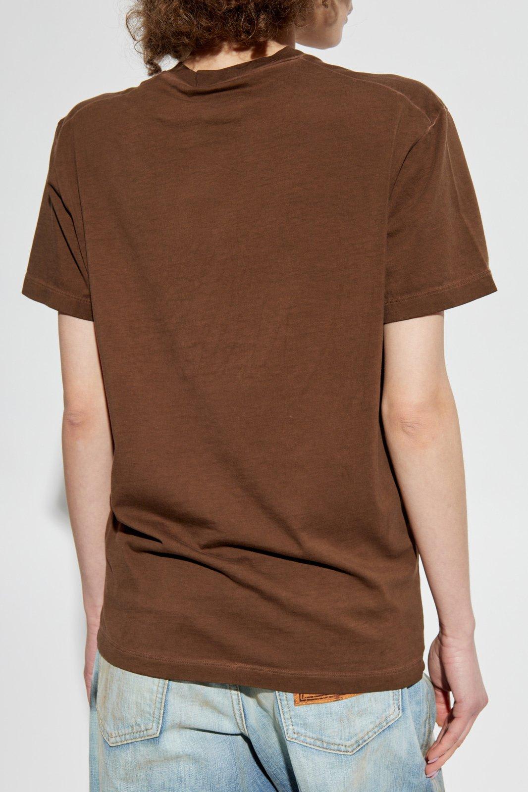 Dsquared2 Graphic Printed Crewneck T-shirt In Brown