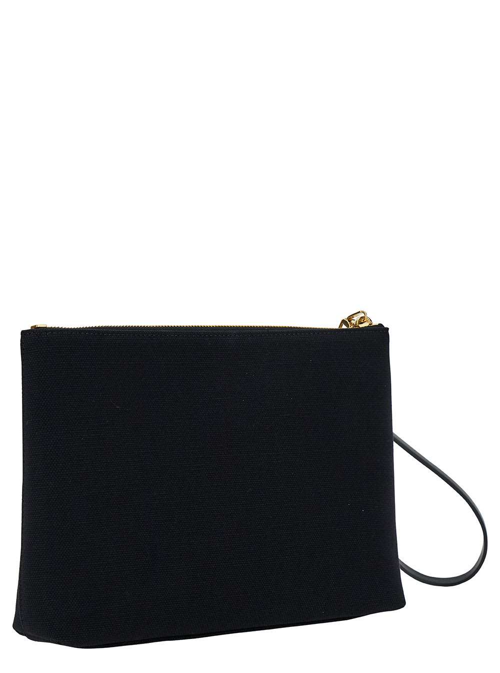 Shop Givenchy Black Clutch With Contrasting Logo Print In Cotton Blend Woman