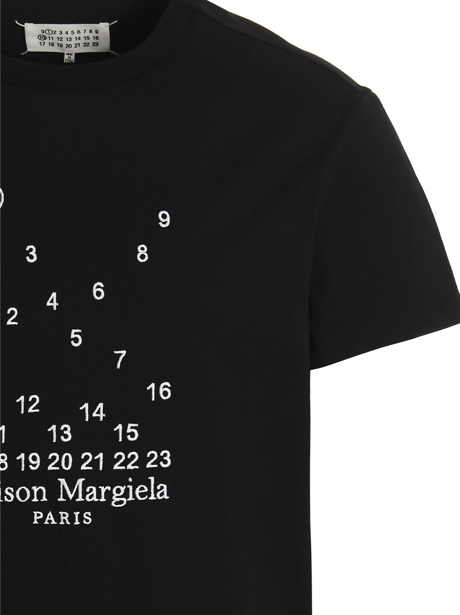 Shop Maison Margiela Logo Embroidery T-shirt In Black