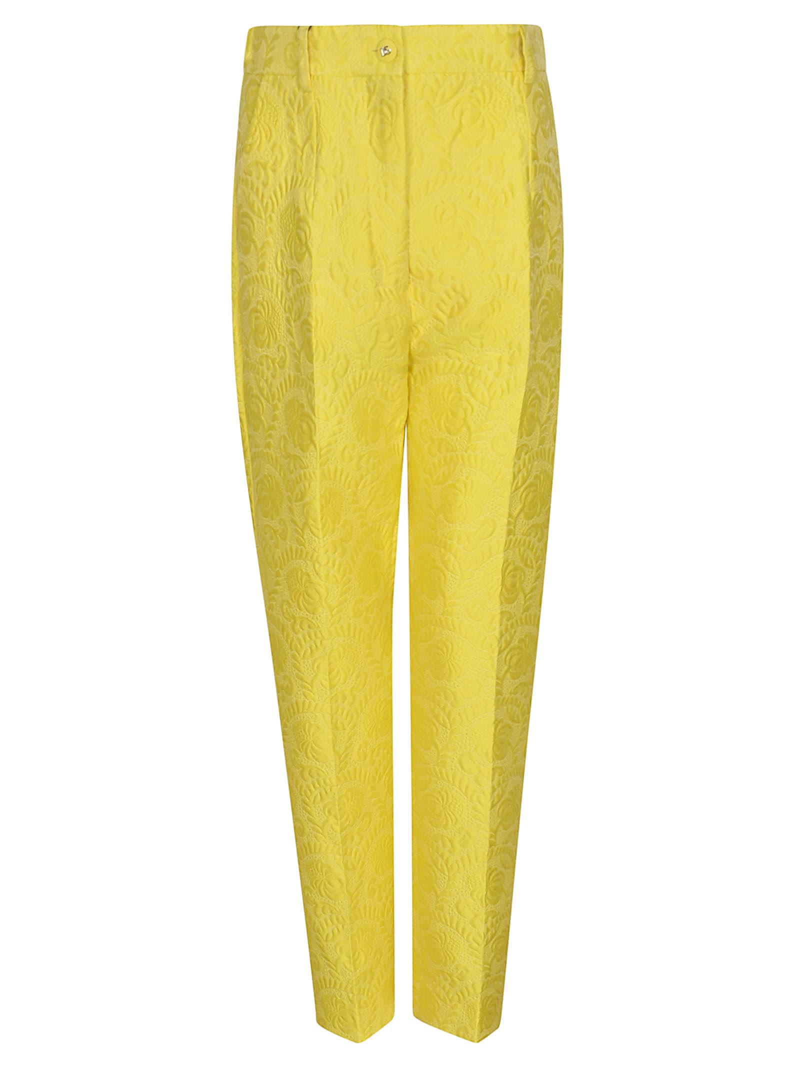 Shop Dolce & Gabbana Buttoned Classic Trousers In Yellow