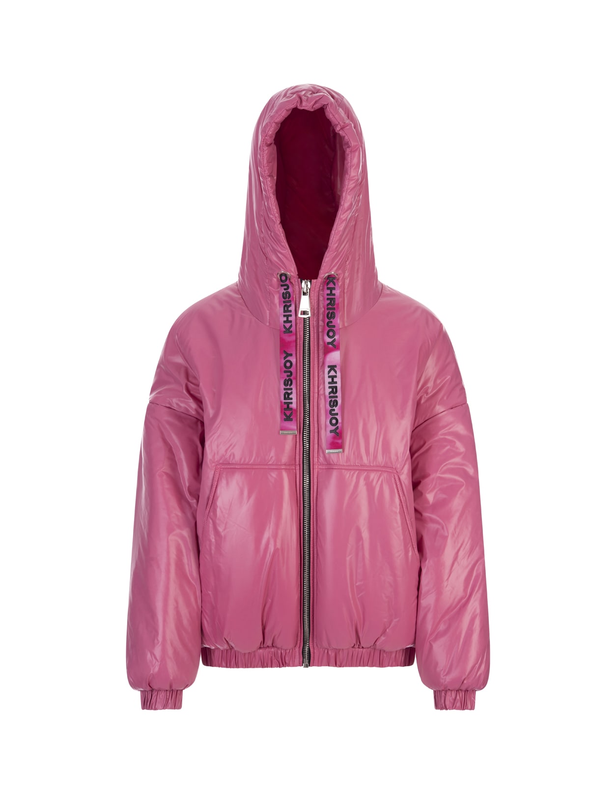 KHRISJOY PUFF HOODIE LIGHT PADDED JACKET IN RUSPBERRY