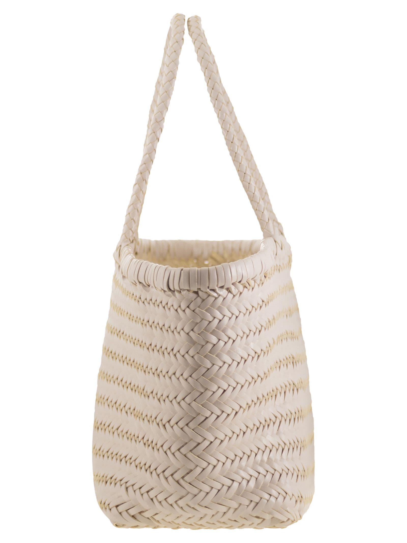 Dragon Diffusion Bamboo Triple Jump Big - Woven Leather Bag In Sand