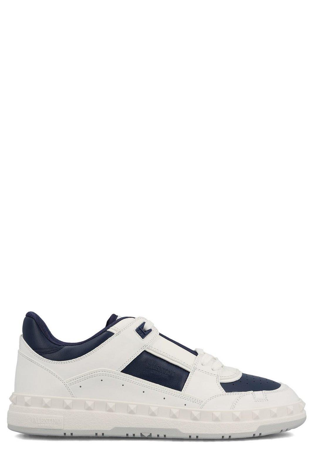 Shop Valentino Garavani Freedots Lace-up Sneakers In Blue