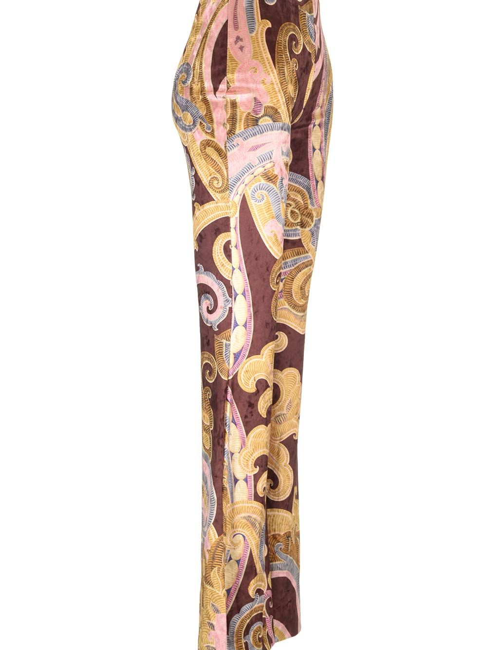 Shop Etro Stretch Chenille Trousers In White